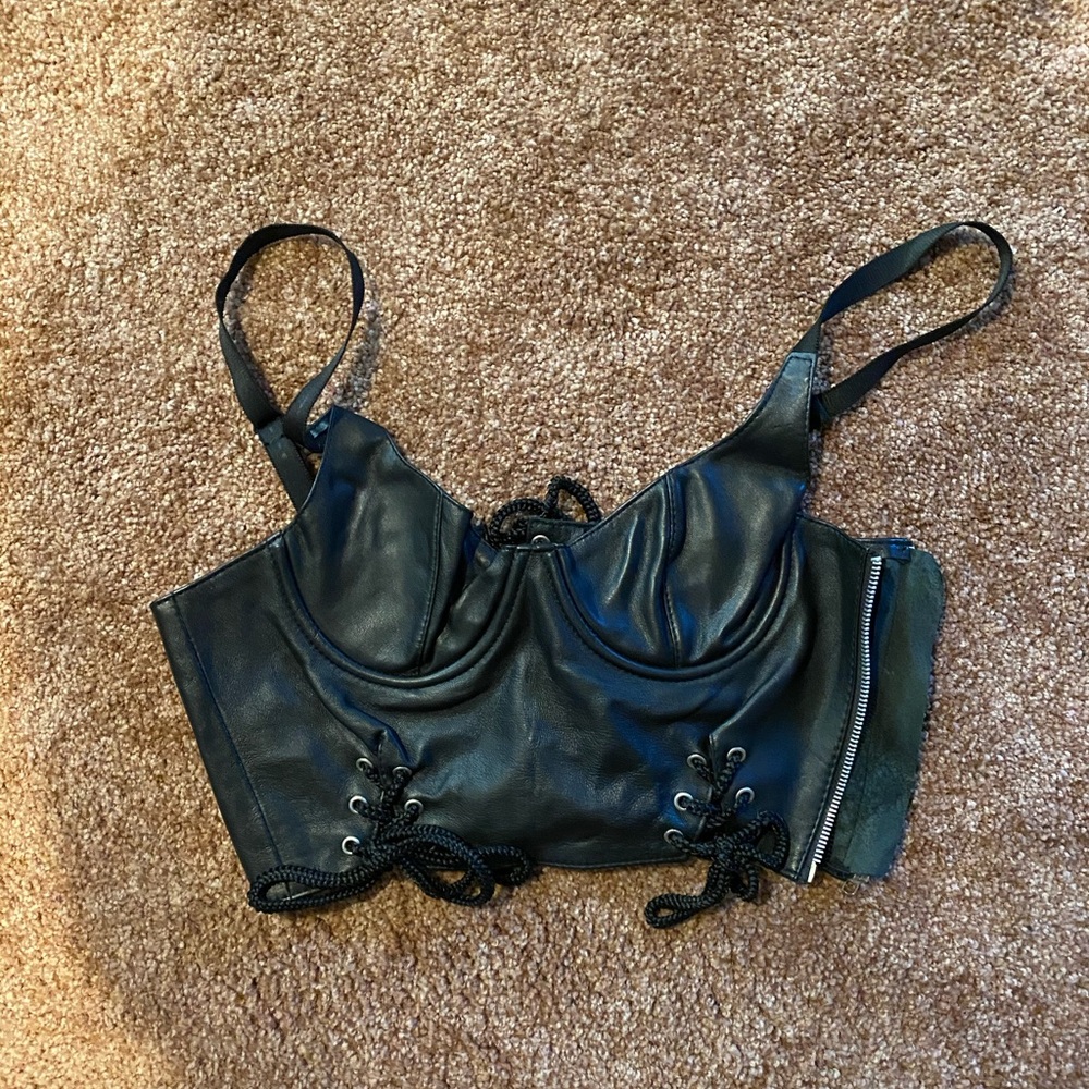 Leather Bustier Size M